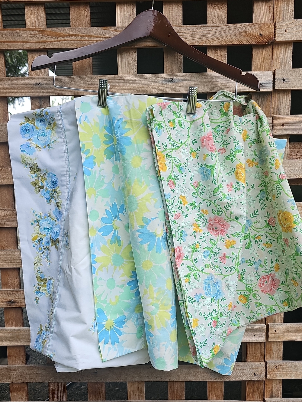 3 Vintage 70s Pillowcases